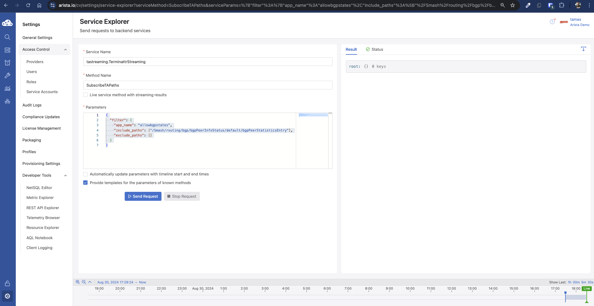 Service Explorer Example
